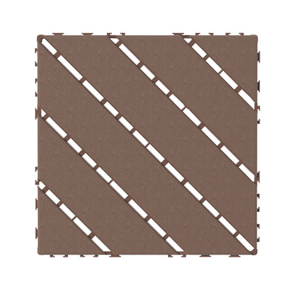 Plastic Interlocking Deck Tiles,44 Pack Patio Deck Tiles,12"x12" Square Waterproof Outdoor All Weather Use, Patio Decking Tiles for Poolside Balcony Backyard, Brown image 2