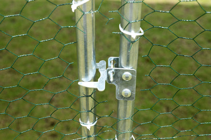 One rooms big size metal chicken coop upgrade three support steel wire impregnated plastic net cage, Oxford cloth silver plated waterproof UV protection, duck chicken rabbit image 2