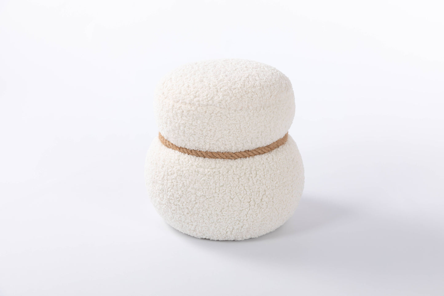 WKJ1Y White snowman stool, Greig plush cushion, playful and cute, suitable for any spacehite image 10