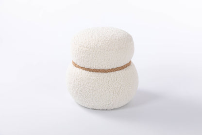WKJ1Y White snowman stool, Greig plush cushion, playful and cute, suitable for any spacehite image 10