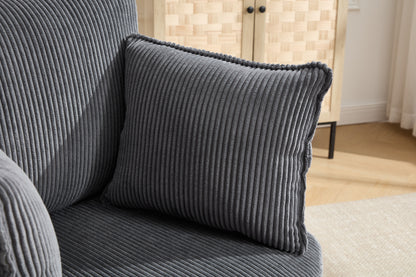 Grey Swivel Accent Chair,Round Swivel Barrel Chair,Armchair Upholstered Living Room Chair Corduroy Reading Chair Single Sofa Chair for Bedroom Apartment Office image 11
