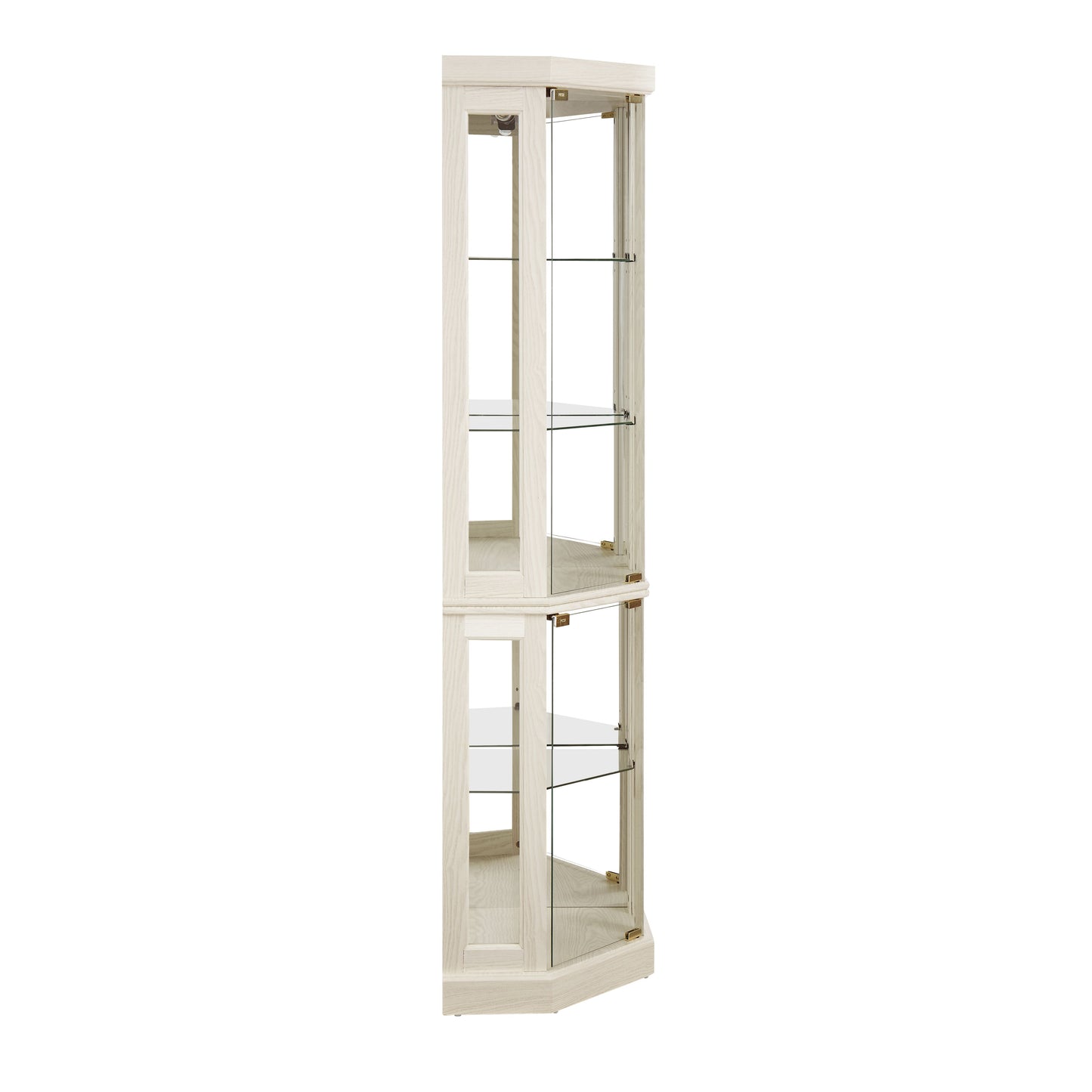 Corner Glass Cabinet Lighted Curio Cabinet Corner Display Case for Living Room, Curio Cabinet, Antique collection, Wine,Bar Glass Storage Light Included, Antique White image 12