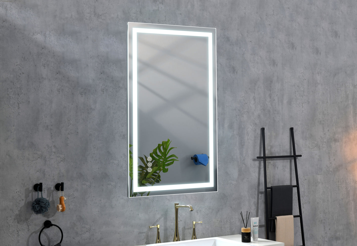36 x 28 Inch LED Bathroom Mirror with Front, Wall Mounted Vanity Mirror, Anti-Fog, Memory, 3 Colors, Stepless Dimmable image 3