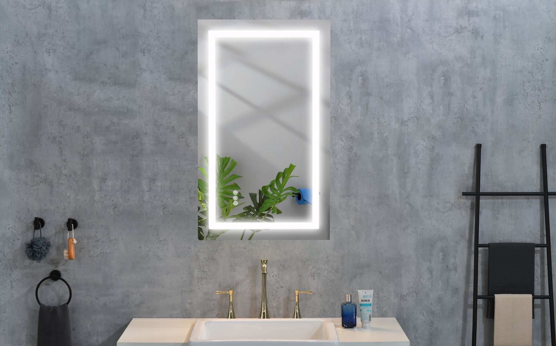 36 x 28 Inch LED Bathroom Mirror with Front, Wall Mounted Vanity Mirror, Anti-Fog, Memory, 3 Colors, Stepless Dimmable image 4