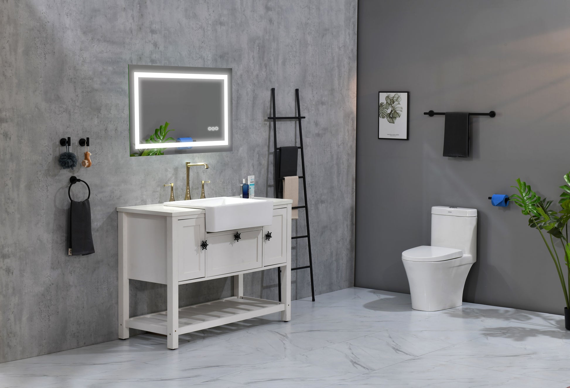 36 x 28 Inch LED Bathroom Mirror with Front, Wall Mounted Vanity Mirror, Anti-Fog, Memory, 3 Colors, Stepless Dimmable image 7