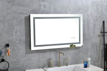 40 x 30 Inch LED Bathroom Mirror with Front, Wall Mounted Vanity Mirror, Anti-Fog, Memory, 3 Colors, Stepless Dimmable image 7