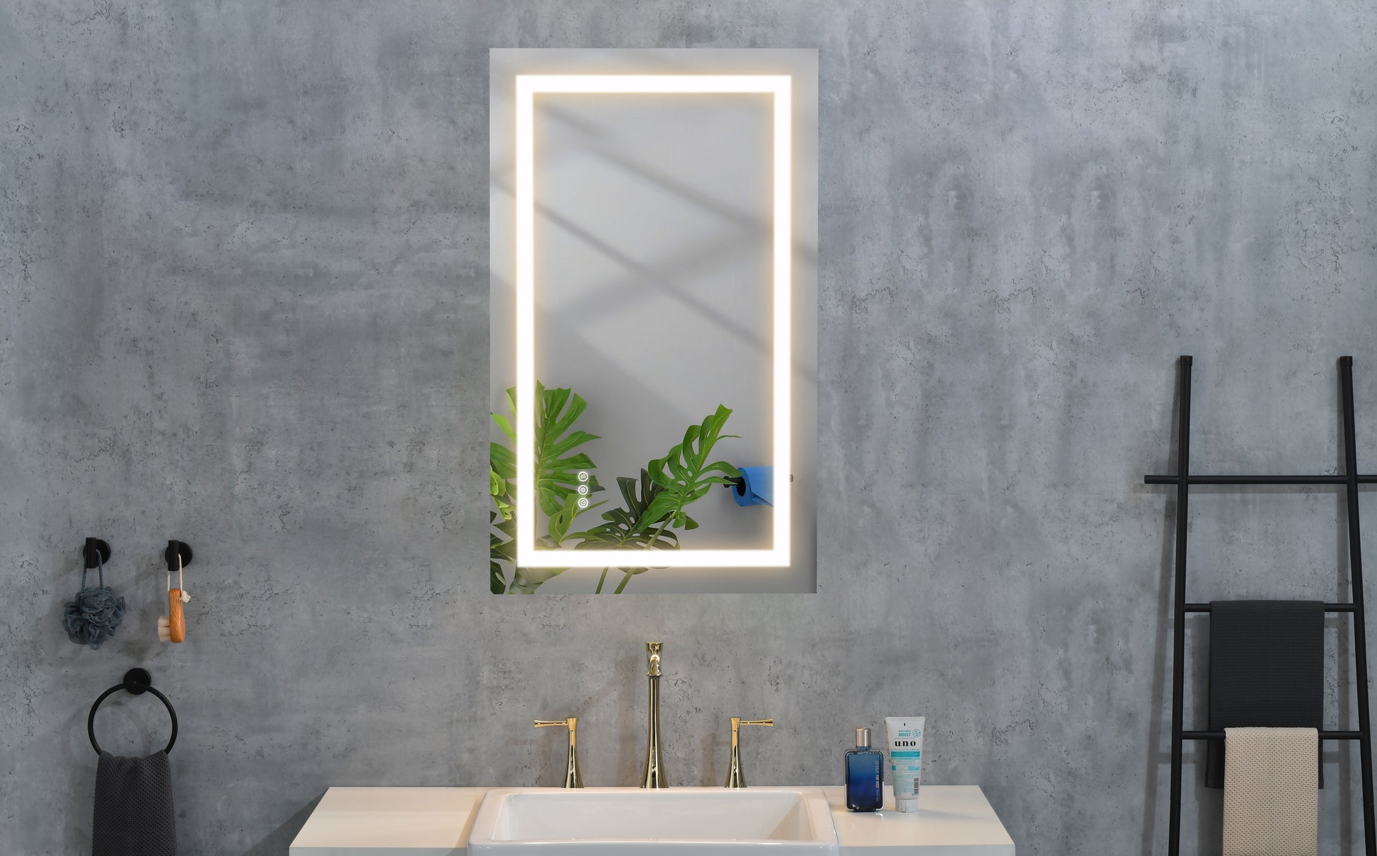 40 x 30 Inch LED Bathroom Mirror with Front, Wall Mounted Vanity Mirror, Anti-Fog, Memory, 3 Colors, Stepless Dimmable image 9