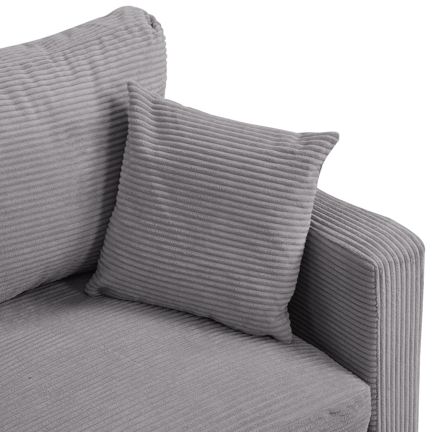 57 " High Resilience Loveseat Sofa, Wooden Frame 2 Seat Sofa, Comfy, Small Space Saving Modern Upholstered Sofa, Living Room Bedroom Apartment Small Space, Light gray image 10
