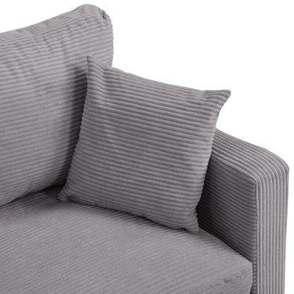 57 " High Resilience Loveseat Sofa, Wooden Frame 2 Seat Sofa, Comfy, Small Space Saving Modern Upholstered Sofa, Living Room Bedroom Apartment Small Space, Light gray image 10