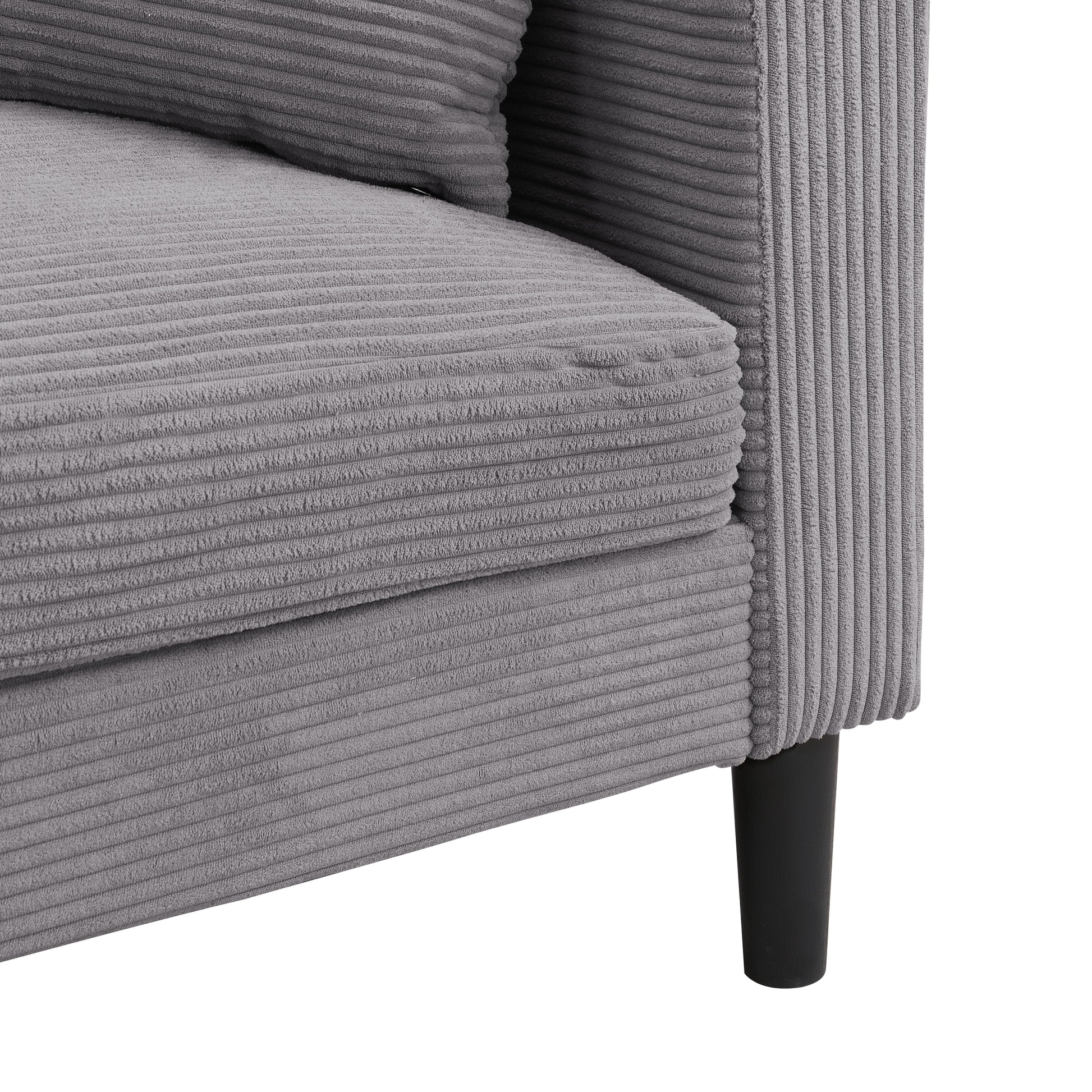 57 " High Resilience Loveseat Sofa, Wooden Frame 2 Seat Sofa, Comfy, Small Space Saving Modern Upholstered Sofa, Living Room Bedroom Apartment Small Space, Light gray image 9