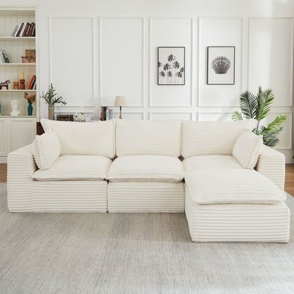 Cloud Sectional Couches for Living Room, Convertible L-Shape Couch with Ottoman image 1