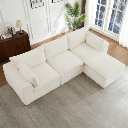 Cloud Sectional Couches for Living Room, Convertible L-Shape Couch with Ottoman image 3