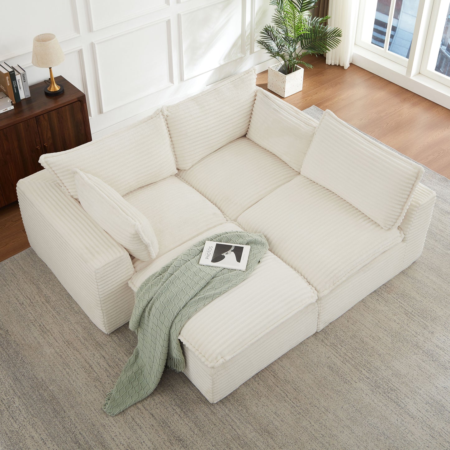 Cloud Sectional Couches for Living Room, Convertible L-Shape Couch with Ottoman image 4