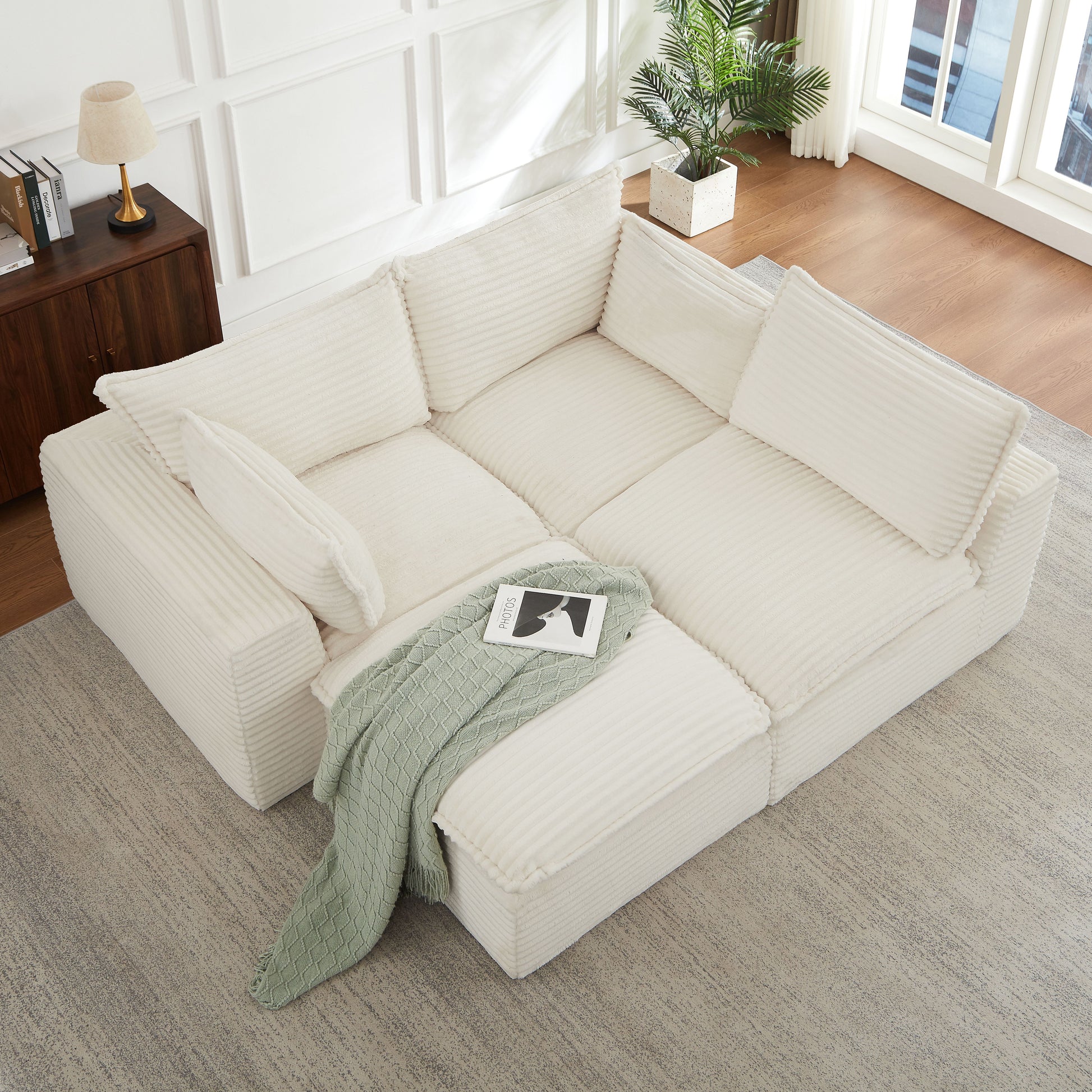 Cloud Sectional Couches for Living Room, Convertible L-Shape Couch with Ottoman image 4
