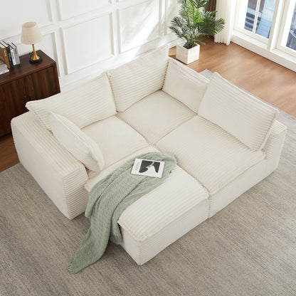 Cloud Sectional Couches for Living Room, Convertible L-Shape Couch with Ottoman image 4