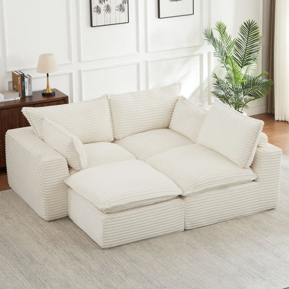 Cloud Sectional Couches for Living Room, Convertible L-Shape Couch with Ottoman image 5