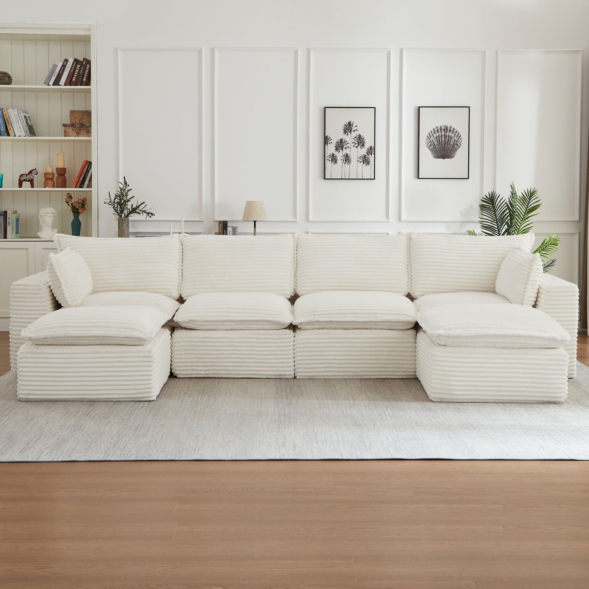 Cloud Sectional Couches for Living Room, Convertible U-Shape Couch with Ottoman image 3