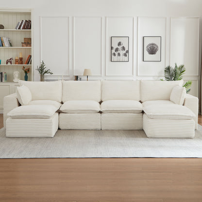 Cloud Sectional Couches for Living Room, Convertible U-Shape Couch with Ottoman image 3