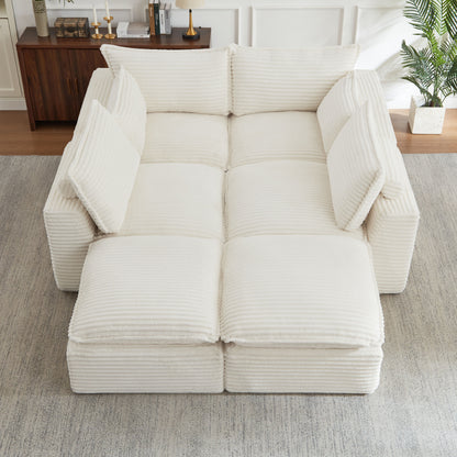 Cloud Sectional Couches for Living Room, Convertible U-Shape Couch with Ottoman image 4