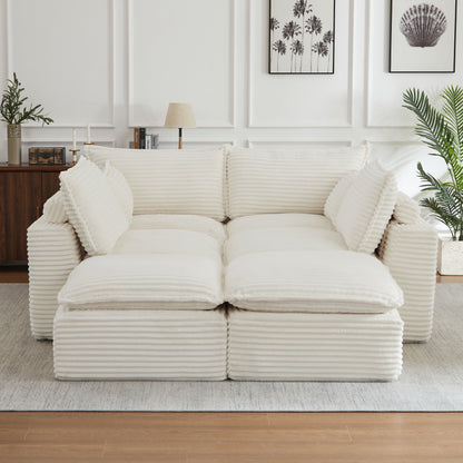 Cloud Sectional Couches for Living Room, Convertible U-Shape Couch with Ottoman image 5