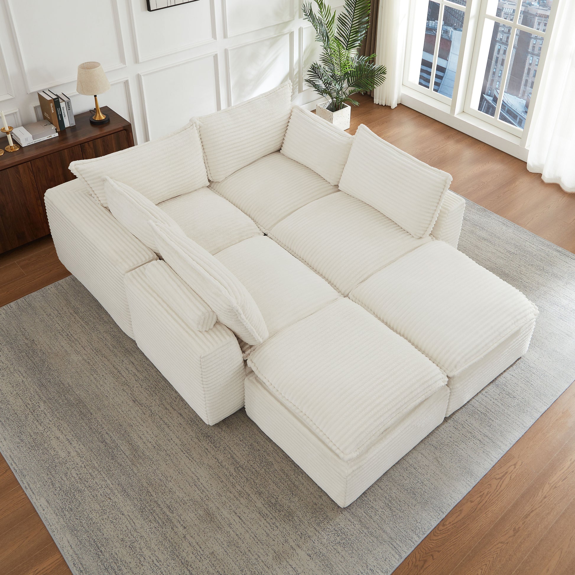 Cloud Sectional Couches for Living Room, Convertible U-Shape Couch with Ottoman image 7