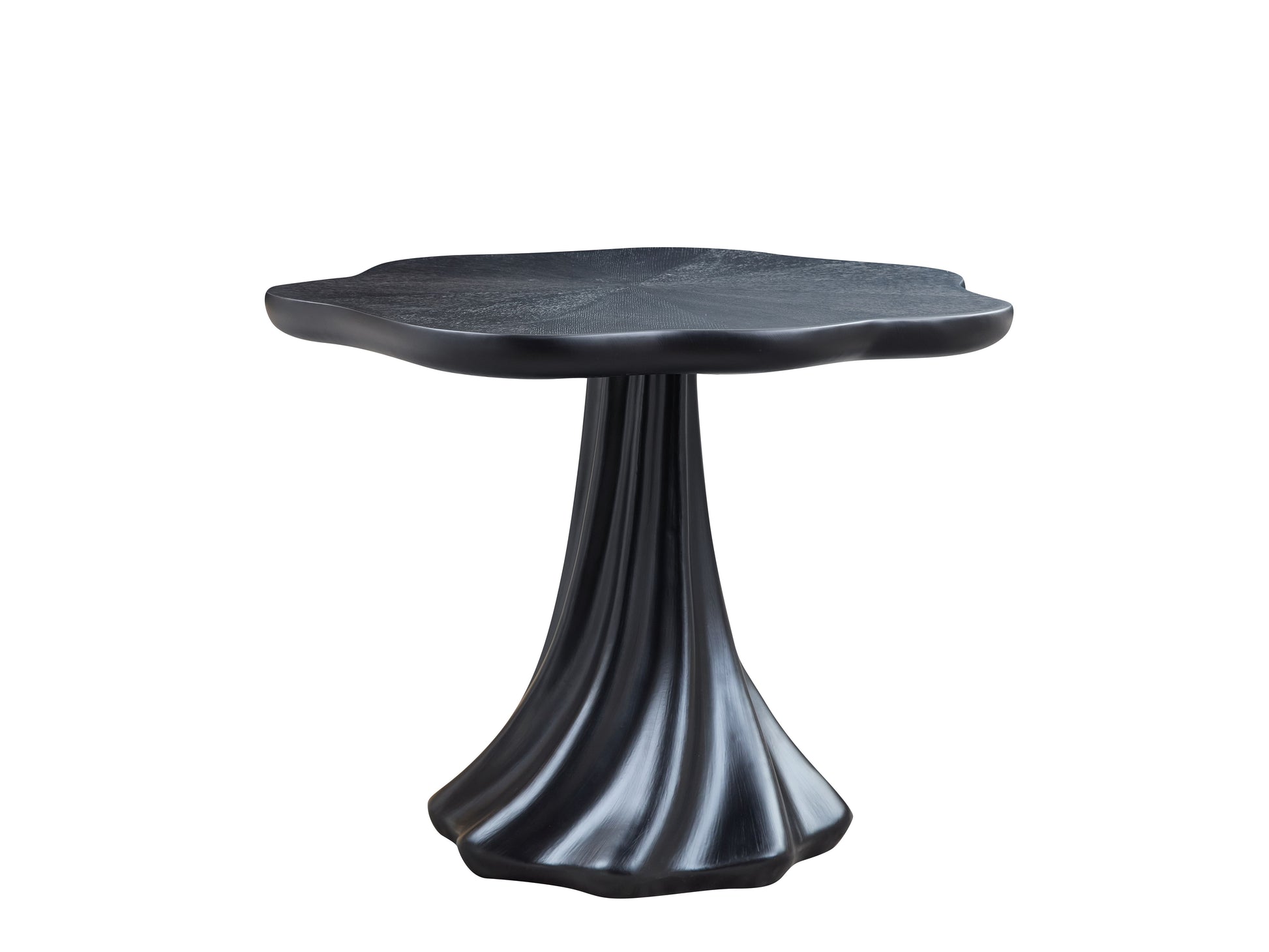 37" Black Sculptural Petal Dining Table – Modern Minimalist Dining Table, Seats 2-4 image 1