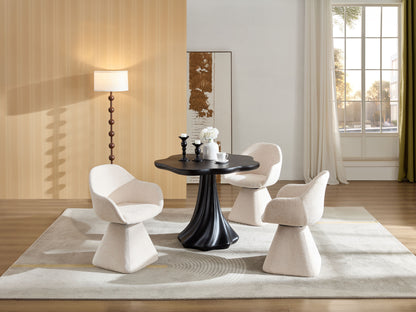 37" Black Sculptural Petal Dining Table – Modern Minimalist Dining Table, Seats 2-4 image 12