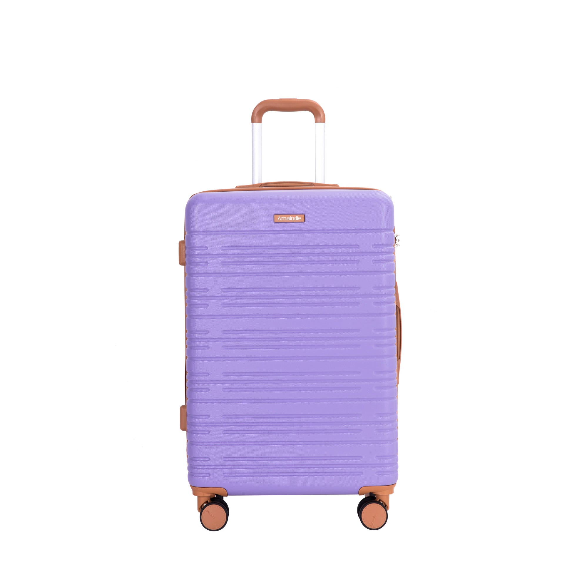 5-Piece Set (20"24"28 +a travel bag and a toiletry bag),Hard Case Spinner Wheels ABS Luggage Sets with TSA Lock Carry On Suitcase Luggage Durable Suitcase Color Matching LILAC image 6