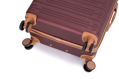 5-Piece Set (20"24"28 +a travel bag and a toiletry bag),Hard Case Spinner Wheels ABS Luggage Sets with TSA Lock Carry On Suitcase Luggage Durable Suitcase Color Matching WINE RED image 10