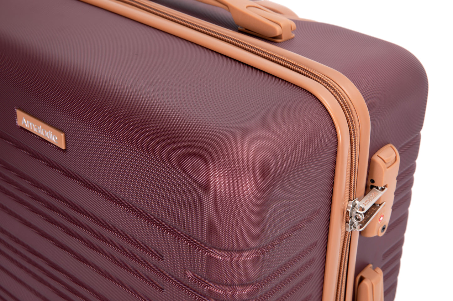 5-Piece Set (20"24"28 +a travel bag and a toiletry bag),Hard Case Spinner Wheels ABS Luggage Sets with TSA Lock Carry On Suitcase Luggage Durable Suitcase Color Matching WINE RED image 7