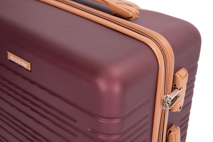 5-Piece Set (20"24"28 +a travel bag and a toiletry bag),Hard Case Spinner Wheels ABS Luggage Sets with TSA Lock Carry On Suitcase Luggage Durable Suitcase Color Matching WINE RED image 7
