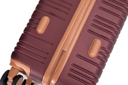 5-Piece Set (20"24"28 +a travel bag and a toiletry bag),Hard Case Spinner Wheels ABS Luggage Sets with TSA Lock Carry On Suitcase Luggage Durable Suitcase Color Matching WINE RED image 8