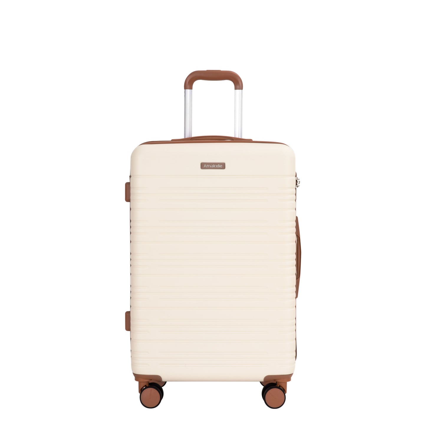 5-Piece Set (20"24"28 +a travel bag and a toiletry bag),Hard Case Spinner Wheels ABS Luggage Sets with TSA Lock Carry On Suitcase Luggage Durable Suitcase Color Matching CREAM WHITE image 3