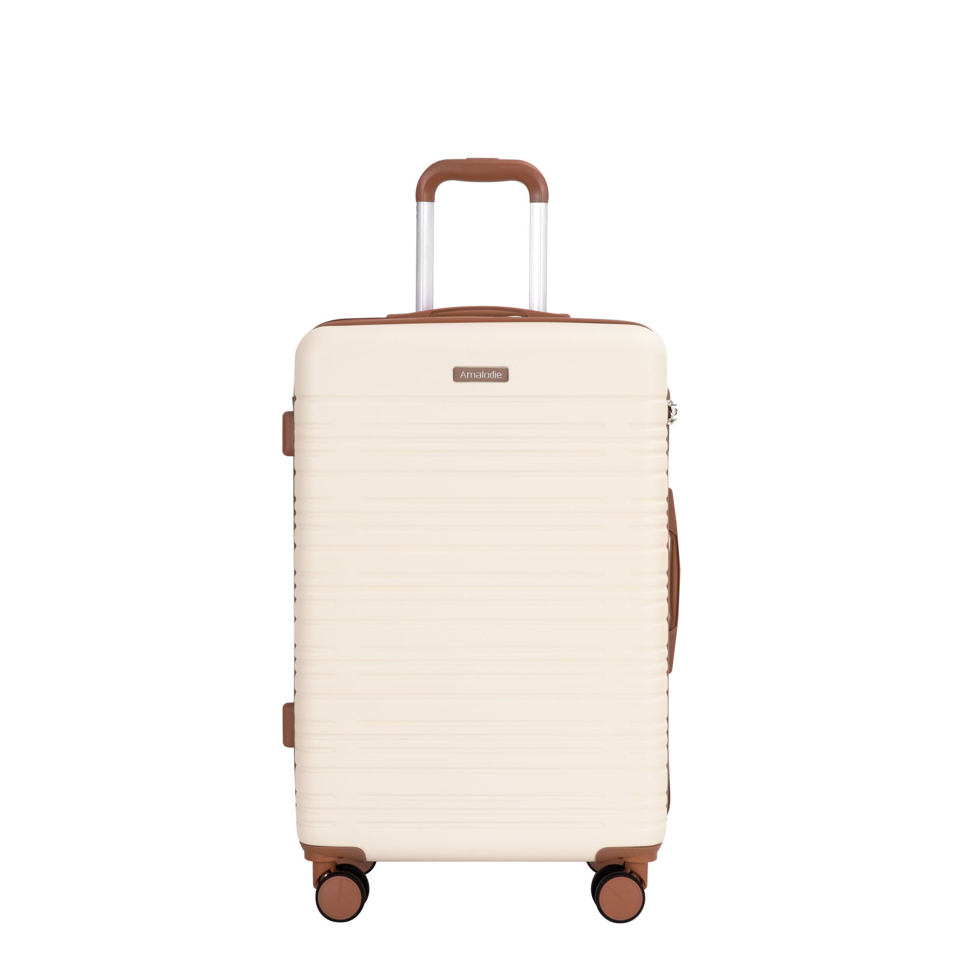 5-Piece Set (20"24"28 +a travel bag and a toiletry bag),Hard Case Spinner Wheels ABS Luggage Sets with TSA Lock Carry On Suitcase Luggage Durable Suitcase Color Matching CREAM WHITE image 3