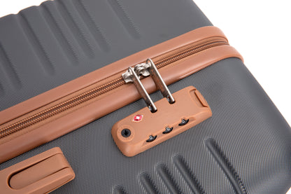 5-Piece Set (20"24"28 +a travel bag and a toiletry bag),Hard Case Spinner Wheels ABS Luggage Sets with TSA Lock Carry On Suitcase Luggage Durable Suitcase Color Matching GRAY image 10