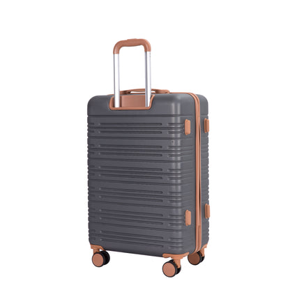 5-Piece Set (20"24"28 +a travel bag and a toiletry bag),Hard Case Spinner Wheels ABS Luggage Sets with TSA Lock Carry On Suitcase Luggage Durable Suitcase Color Matching GRAY image 5
