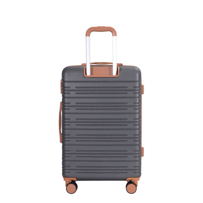 5-Piece Set (20"24"28 +a travel bag and a toiletry bag),Hard Case Spinner Wheels ABS Luggage Sets with TSA Lock Carry On Suitcase Luggage Durable Suitcase Color Matching GRAY image 6