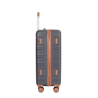 5-Piece Set (20"24"28 +a travel bag and a toiletry bag),Hard Case Spinner Wheels ABS Luggage Sets with TSA Lock Carry On Suitcase Luggage Durable Suitcase Color Matching GRAY image 7