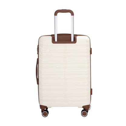 5-Piece Luggage Set,PP Hardshell Luggage Set with TSA Lock and Durable Spinner Wheels (20"24"28 +a travel bag and a toiletry bag,White) image 3