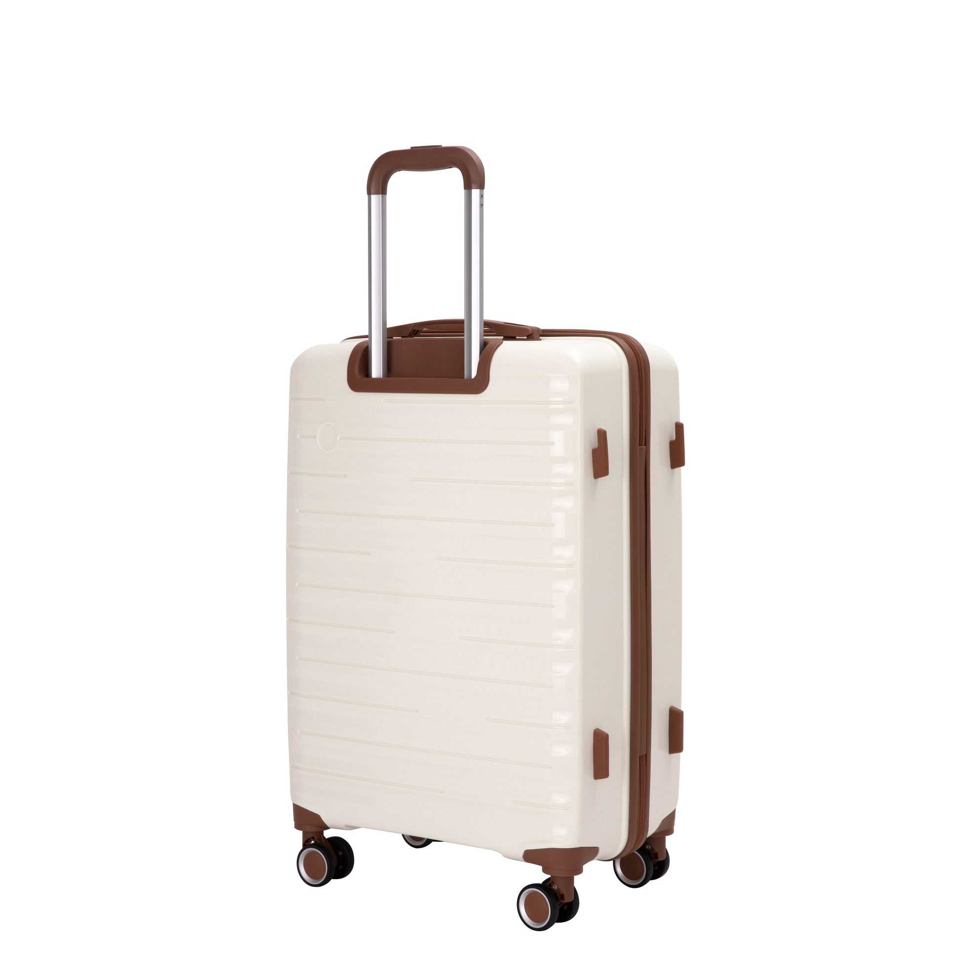 5-Piece Luggage Set,PP Hardshell Luggage Set with TSA Lock and Durable Spinner Wheels (20"24"28 +a travel bag and a toiletry bag,White) image 4