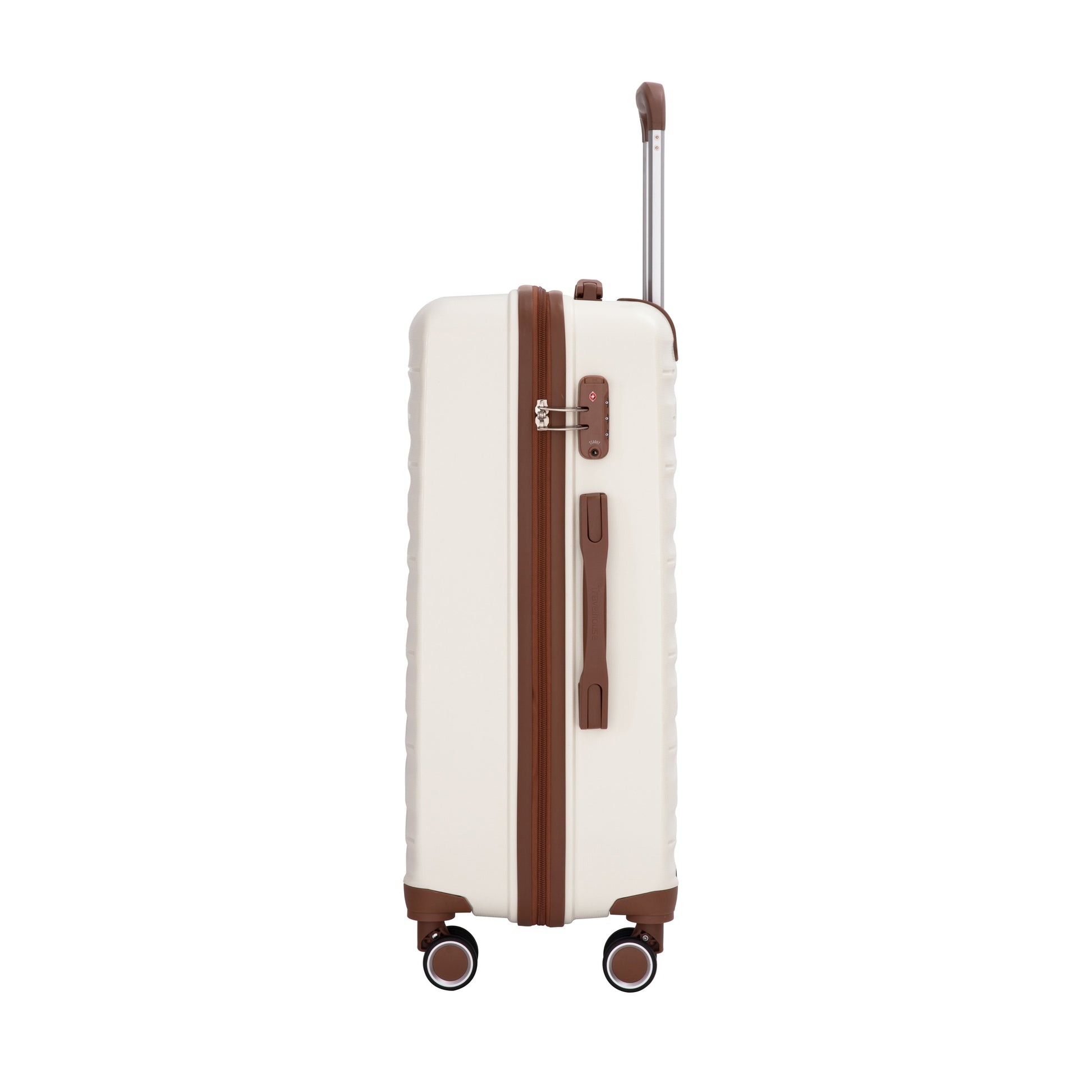 5-Piece Luggage Set,PP Hardshell Luggage Set with TSA Lock and Durable Spinner Wheels (20"24"28 +a travel bag and a toiletry bag,White) image 6