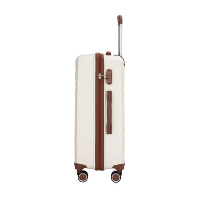 5-Piece Luggage Set,PP Hardshell Luggage Set with TSA Lock and Durable Spinner Wheels (20"24"28 +a travel bag and a toiletry bag,White) image 6