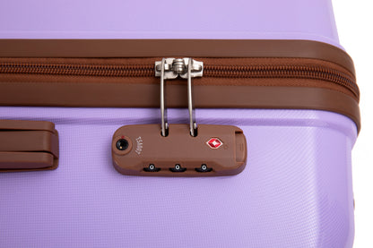 5-Piece Luggage Set,PP Hardshell Luggage Set with TSA Lock and Durable Spinner Wheels (20"24"28 +a travel bag and a toiletry bag,Lavender) image 11