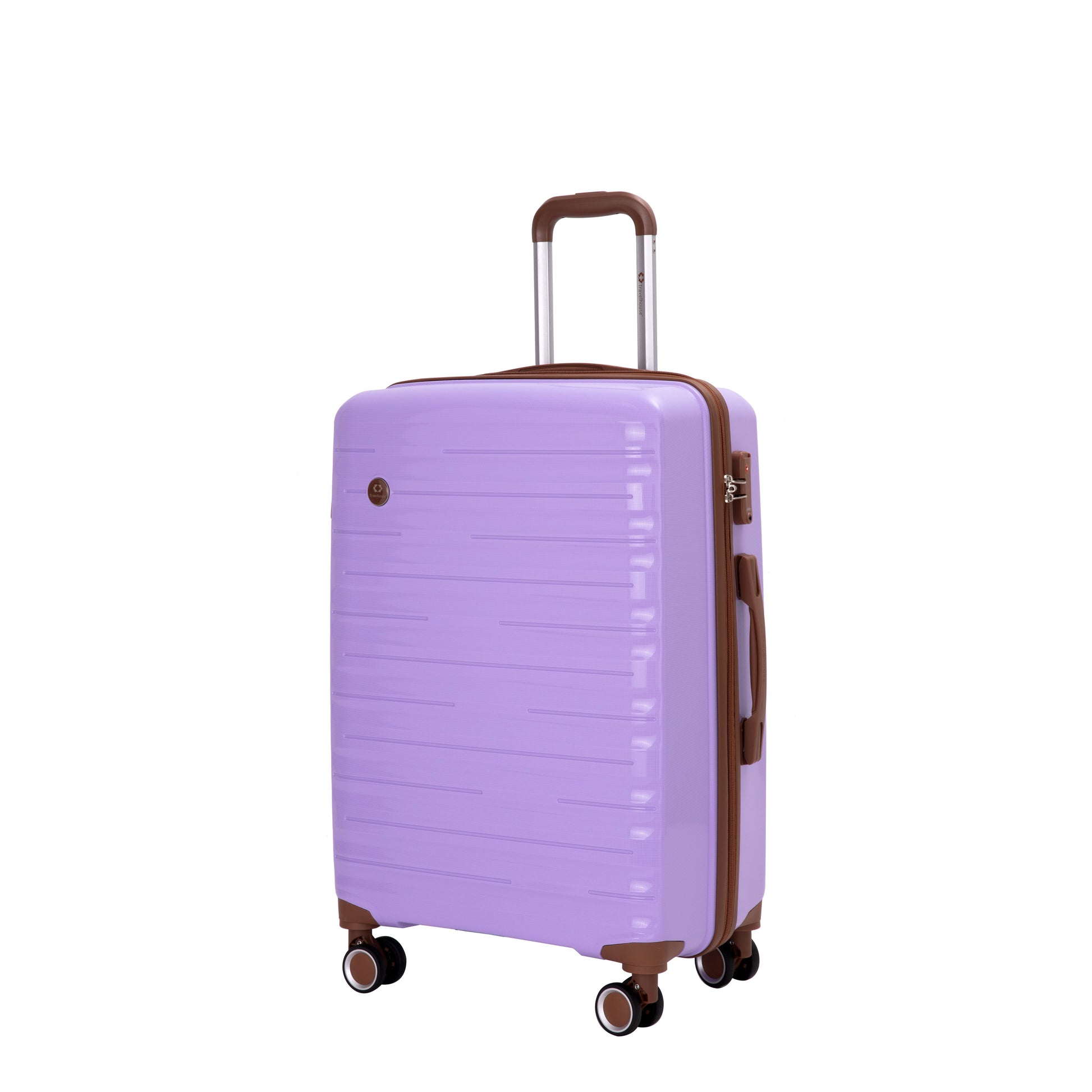 5-Piece Luggage Set,PP Hardshell Luggage Set with TSA Lock and Durable Spinner Wheels (20"24"28 +a travel bag and a toiletry bag,Lavender) image 2