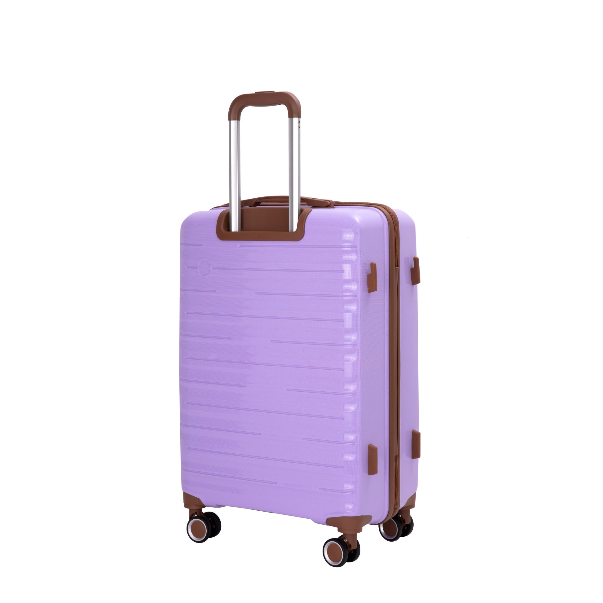 5-Piece Luggage Set,PP Hardshell Luggage Set with TSA Lock and Durable Spinner Wheels (20"24"28 +a travel bag and a toiletry bag,Lavender) image 3