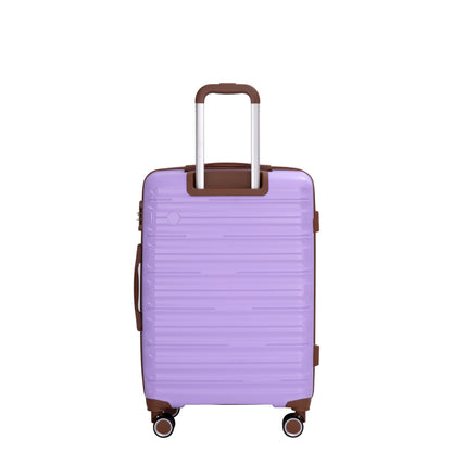 5-Piece Luggage Set,PP Hardshell Luggage Set with TSA Lock and Durable Spinner Wheels (20"24"28 +a travel bag and a toiletry bag,Lavender) image 4