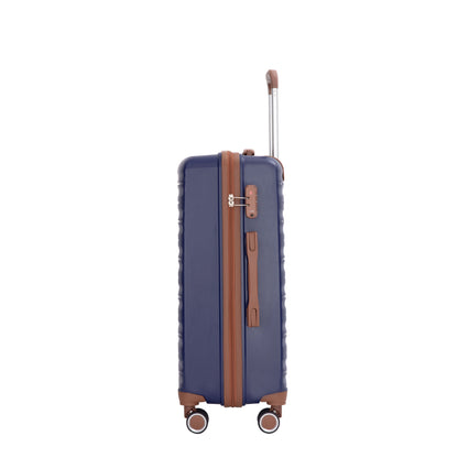 5-Piece Luggage Set,PP Hardshell Luggage Set with TSA Lock and Durable Spinner Wheels (20"24"28 +a travel bag and a toiletry bag,Blue) image 5