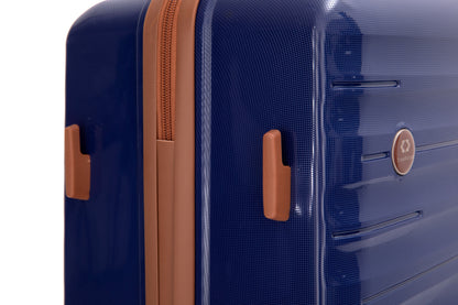 5-Piece Luggage Set,PP Hardshell Luggage Set with TSA Lock and Durable Spinner Wheels (20"24"28 +a travel bag and a toiletry bag,Blue) image 7