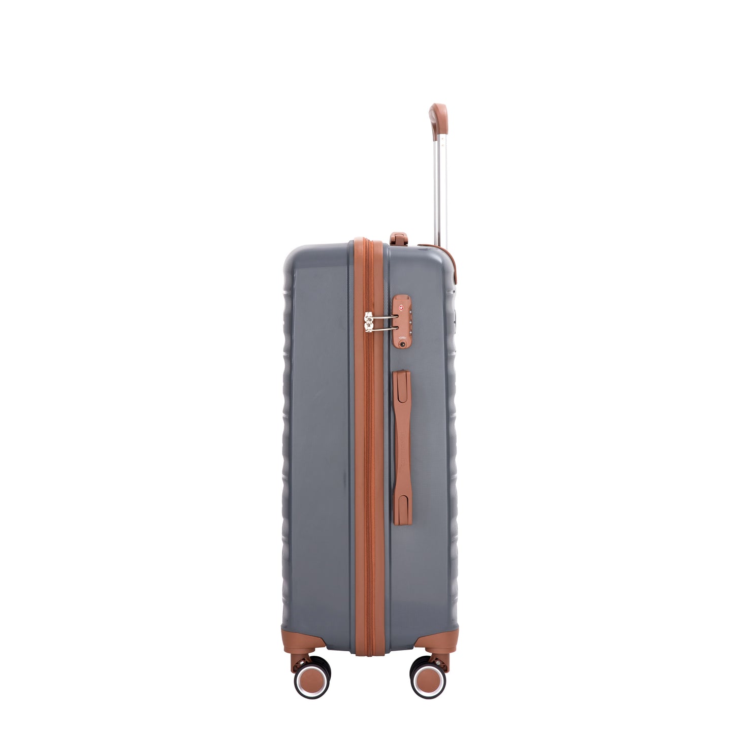 5-Piece Luggage Set,PP Hardshell Luggage Set with TSA Lock and Durable Spinner Wheels (20"24"28 +a travel bag and a toiletry bag,Dark Grey) image 3