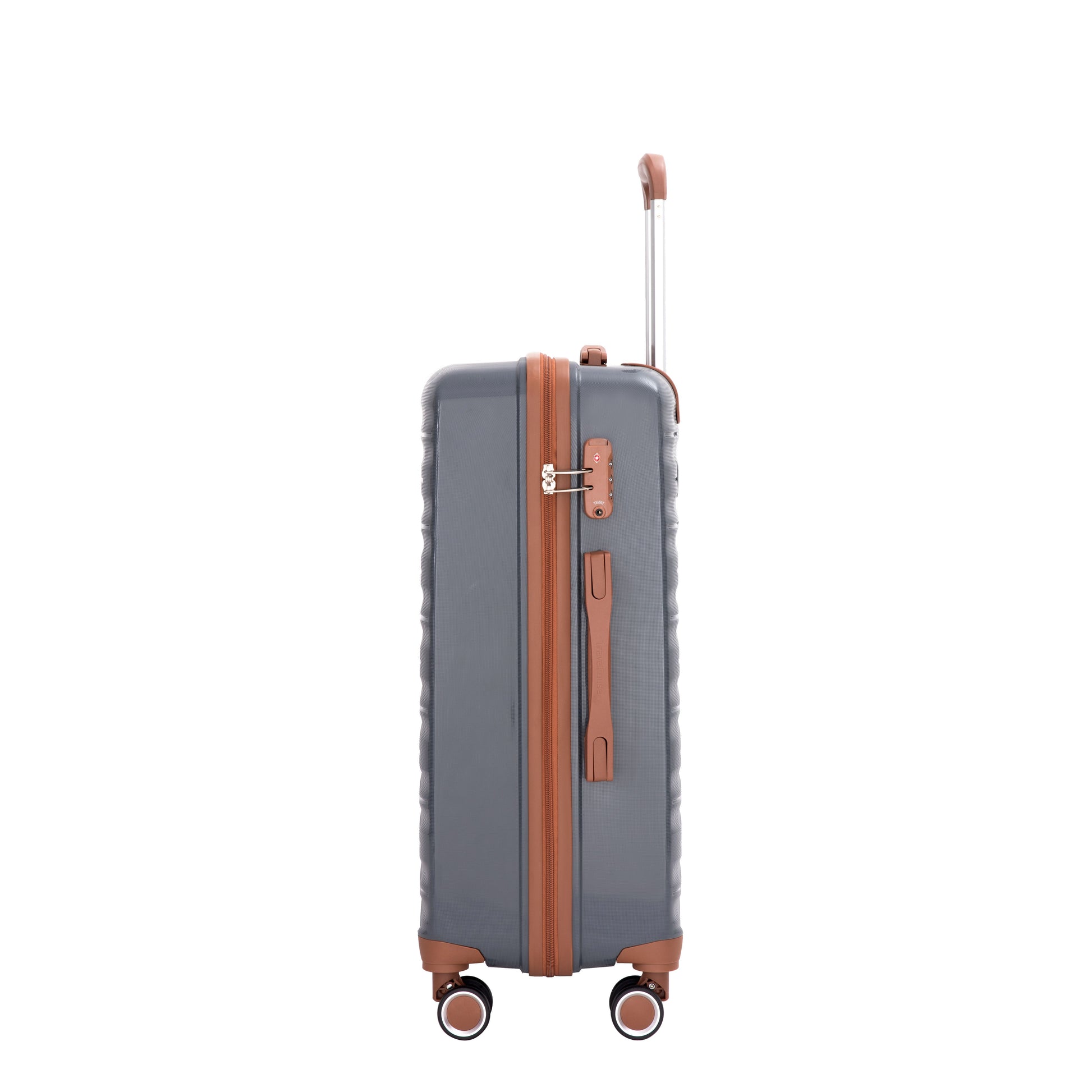 5-Piece Luggage Set,PP Hardshell Luggage Set with TSA Lock and Durable Spinner Wheels (20"24"28 +a travel bag and a toiletry bag,Dark Grey) image 3